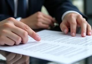 Agent guiding talent through contract details